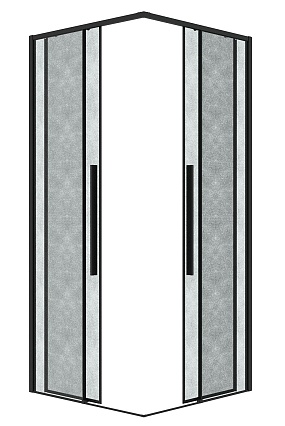 Душевой уголок Grossman Galaxy 300.K33.01.8080.21.02 80x80 шиншилла, черный матовый