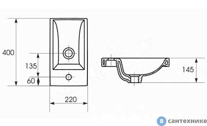 Тумба с раковиной Style Line Соло 40 см напольная