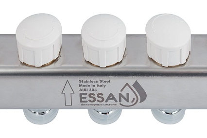 Коллекторная группа Essan GROUP802 нержавейка, 1"x3/4" EK 10 выходов, с расходомерами 180222510-77