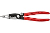 Электромонтажные клещи Knipex 6-в-1, 200 мм, защелка-"собачка", черные, 1К ручки, KN-1391200SB