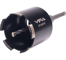 Коронка алмазная VIRA по бетону для подрозетников с верхним пылеотводом 72 мм 559239