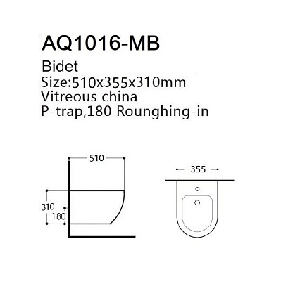 Подвесное биде Aquatek Европа AQ1016-MB матовый черный