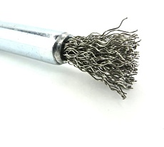 Щетка концевая EuroBrush Д10х118мм, c хв-м д6х20мм, ворс гофр нерж сталь 0.3 мм, на дрель 13-088 EB-E10SS3