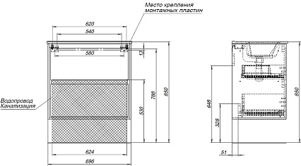 Мебель для ванной Aquanet Милан 70 см дуб рошелье