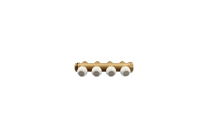 Коллектор Tiemme 4 отвода, термостатический 1"х3/4(18) (латунь) 3040010 / 3046G060504