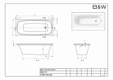 Акриловая ванна Black&White Swan SBA1757 170x75