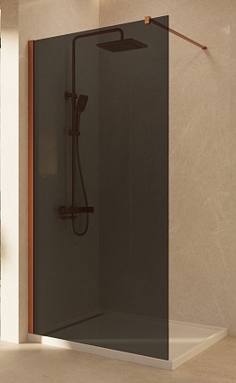 Душевая перегородка Vincea Волк-Ин (Walk-In) VSW-1H120CGBC 120x200 брашированная медь, тонированное