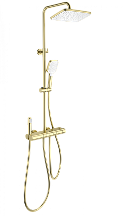 Душевая стойка Wonzon&Woghand Muse Legato WW-B4129-BG термостат, брашированное золото