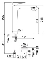 Смеситель для раковины Nobili Yoyo YO126128/2CR Chrome