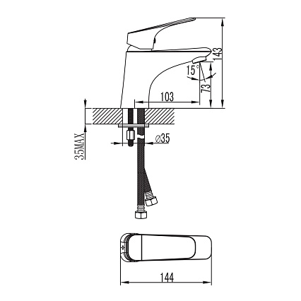 Смеситель для раковины Iddis Vinsente VINSB00i01