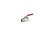 Шаровой кран Giacomini R254DL, 1 1/4, ВН, ручка-рычаг красный, хромированный R254LX006