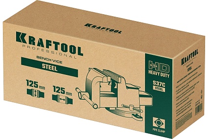 Стальные слесарные тиски Kraftool Steel 125 мм 32701-125