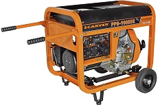 Генератор Carver PPG- 9000DE дизель LT-192FD, 7,0/7,5кВт, 220В, бак12.5л, э/старт, колеса, медь 01.020.00024