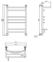 Полотенцесушитель электрический Aquanet Romeo(г2) 50x80 см, с верхней полкой