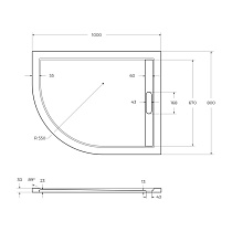 Поддон для душа Cezares TRAY-AS-RH-100/80-30-W-R 100x80 из мрамора, белый, R