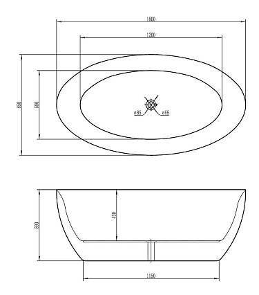 Акриловая ванна Vincea VBT-101 160x85