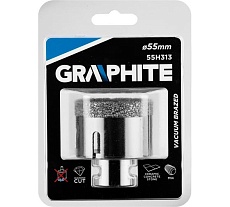 Коронка алмазная вакуумная пайка 55 мм, M14 Graphite 55H313