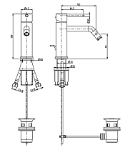 Смеситель для раковины M&Z MZ-Expo MZE00200 с донным клапаном