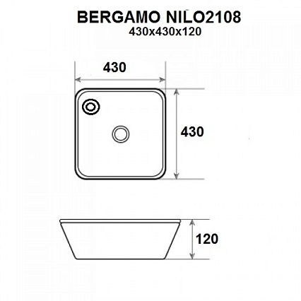 Раковина Nilo Bergamo 2108 43 см