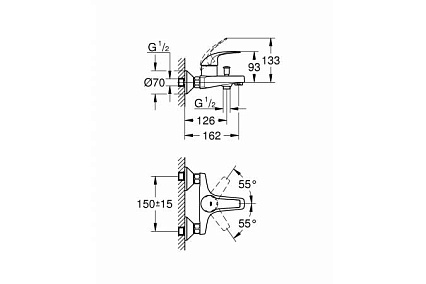 Смеситель для ванны Grohe BauCurve 23599000