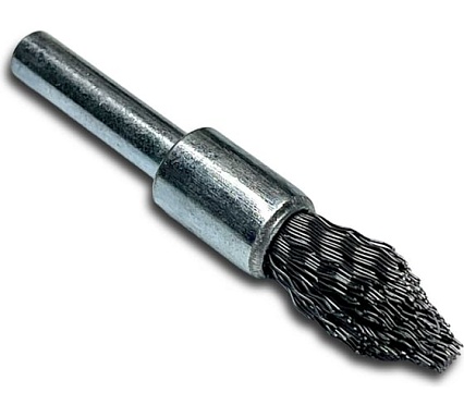 Щетка концевая гофрированная Lessmann Д12x60 0,30мм, хвост-к 6мм, заостренная форма ( KRONBURSTE) 451162