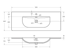 Раковина BelBagno 120 см BB-8099-120