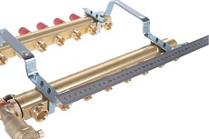Комплект коллекторов Danfoss FHF-8 set с кронштейнами и воздухоотводчиками 8 контуров 088U0708
