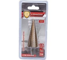 Сверло ступенчатое для цветных металлов G1 4-32 мм Strong СTМ-52904032