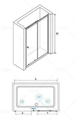 Душевая дверь RGW Classic CL-12 (116-121)x185 прозрачное