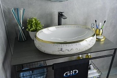 Раковина Gid Color Edition Nc472 60 см белый/золото