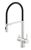 Смеситель для кухни Oliveeka OL-458009-BN с подкл. к фильтру, никель матовый