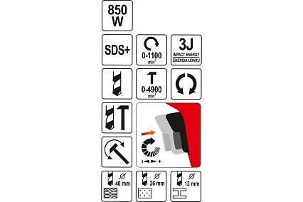 Дрель-перфоратор SDS PLUS Yato YT-82120