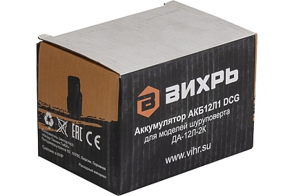 Аккумулятор АКБ12Л1 DCG (12 В; 2 Ач; Li-Ion) для ДА-12Л-2К Вихрь 71/8/73