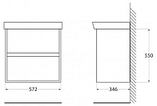 Мебель для ванной BelBagno Neon 60 см, 2 ящика, Pino Bianco