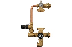 Насосно-смесительный узел с термостатическим клапаном и байпасом, без насоса STOUT SDG-0020-002000