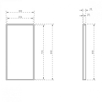 Зеркало Abber Stein 40x80 см, белый AS6640