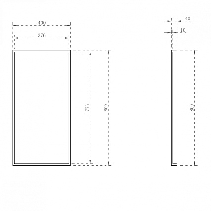 Зеркало Abber Stein 40x80 см, белый AS6640