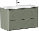 Тумба с раковиной Allen Brau Paris 100 см олива матовый
