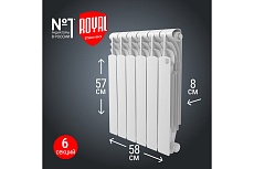 Радиатор Royal Thermo Revolution Bimetall 500 2.0 – 6 секций НС-1295116
