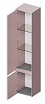 Шкаф пенал Kerama Marazzi Cubo 35 см левый, мальва матовая CUB.165Lh\MAL