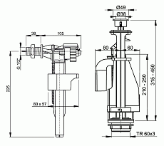 Выпускной комплект AlcaPlast SA08AS 1/2&quot; с двойной кнопкой