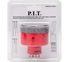 Коронка алмазная по керамограниту P.I.T. 60 мм, M14, сухое сверление, вакуумная пайка AMAS18-0060