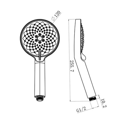 Душевая лейка Caprigo Parts 98-504-BRG матовое золото