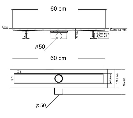 Душевой лоток Vincea Say Optima Nisangah SAY.601.60.P.NSNGH 60 см, хром