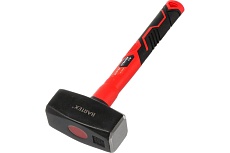 Кувалда BARTEX 2 кг, фибергласовая обрезиненная короткая рукоятка 364672