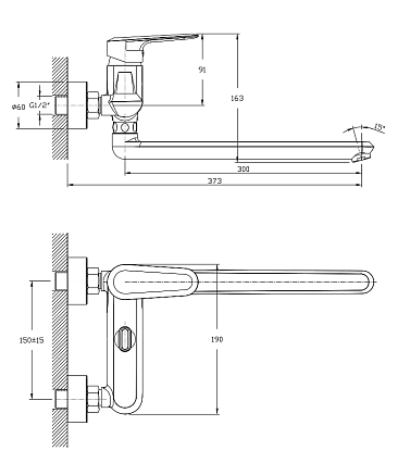 Смеситель для ванны Rush Devon DE7535-44