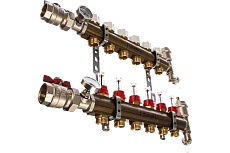 Распределительный коллектор из латуни с расходомерами 6 вых. STOUT SMB 0473 000006