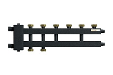 Коллектор Warme с гидрострелкой компакт на 5 контуров с накидными гайками WKD.R.85.K.F.3+1+1