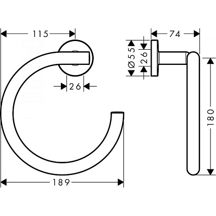 Вешалка для полотенец Hansgrohe Logis Universal 41724000 хром