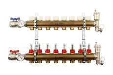 Распределительный коллектор из латуни с расходомерами 8 вых. STOUT SMB 0473 000008